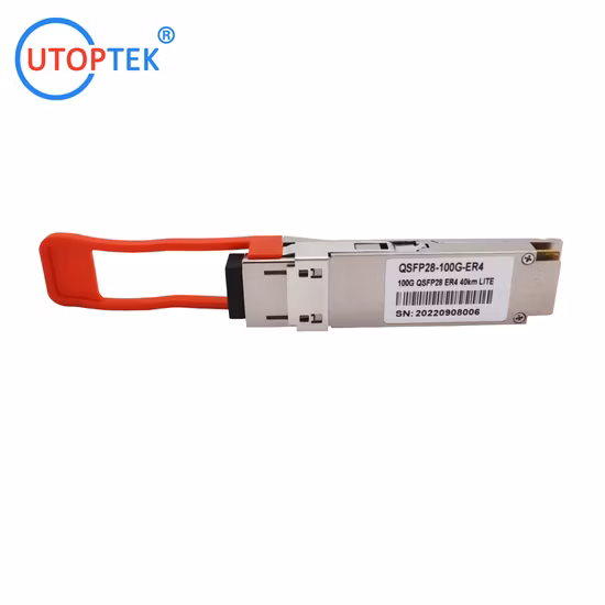 100g/BPS Qsfp 100g Er4 40km 1310nm LC-Stecker Qsfp-100g-Er4 SMF 1295nm ~ 1309nm Ricetrasmettitore ottico Dom 100g Qsfp28 Er4 40km